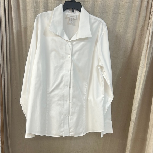White Long Sleeve Button Up Top - Chicos - Picture 1 of 5